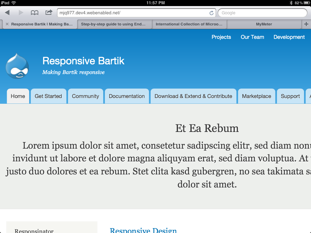 iPad responsive